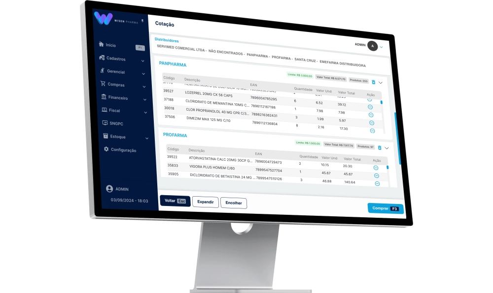 Cotação na Wisen Pharma
